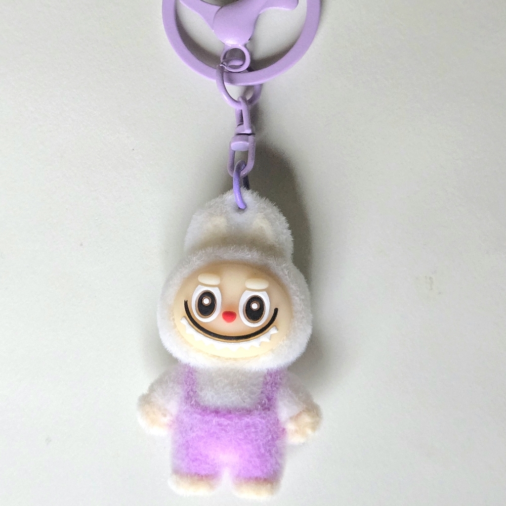 Labubu Lavender & White Keychain